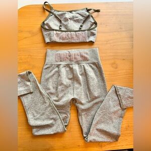 Sage/grey gymshark set